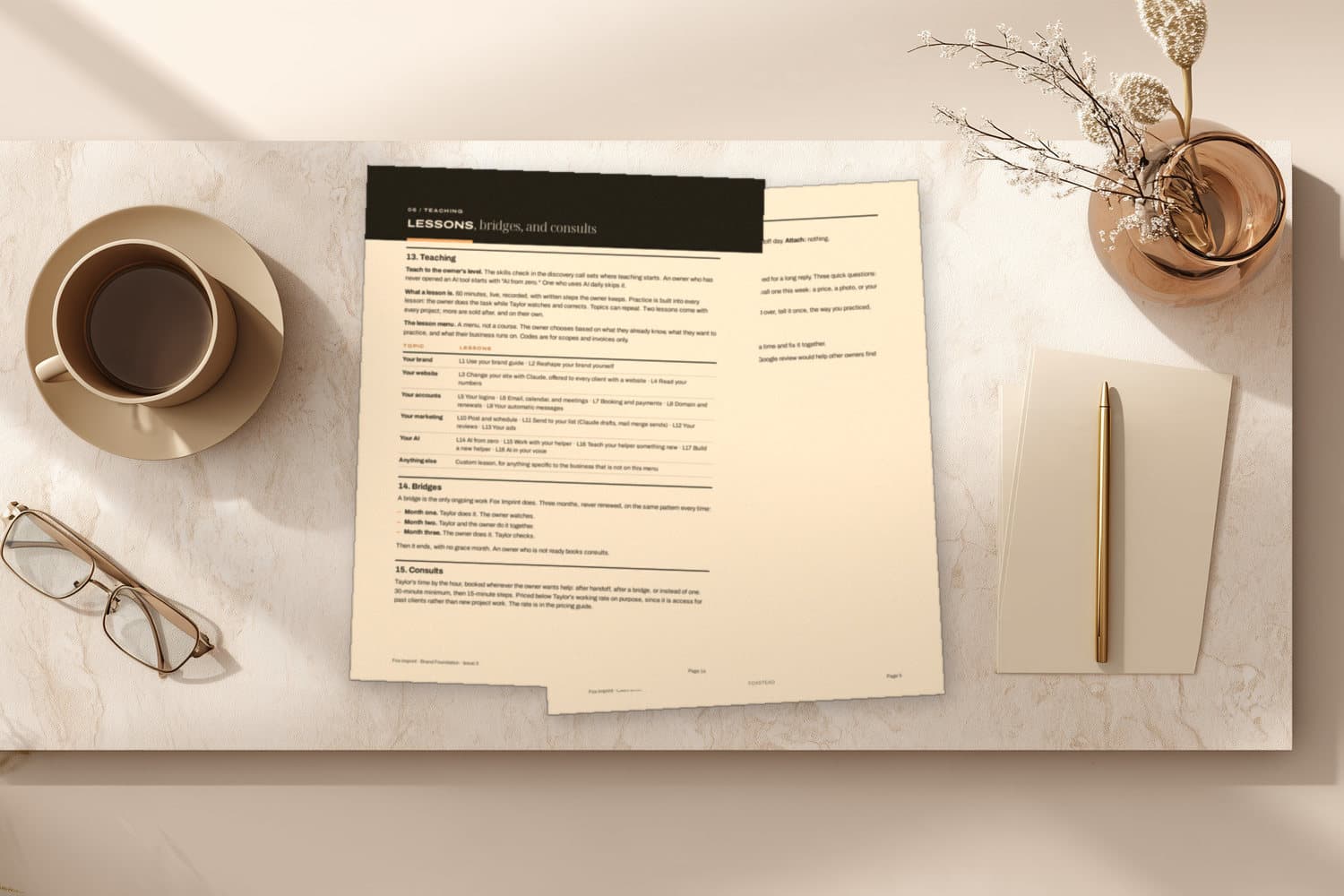 Lesson guides made for clients